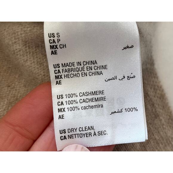 Charter Club 100% Cashmere Beige Long Tunic Turtleneck Sweater, Size S - Picture 9 of 12